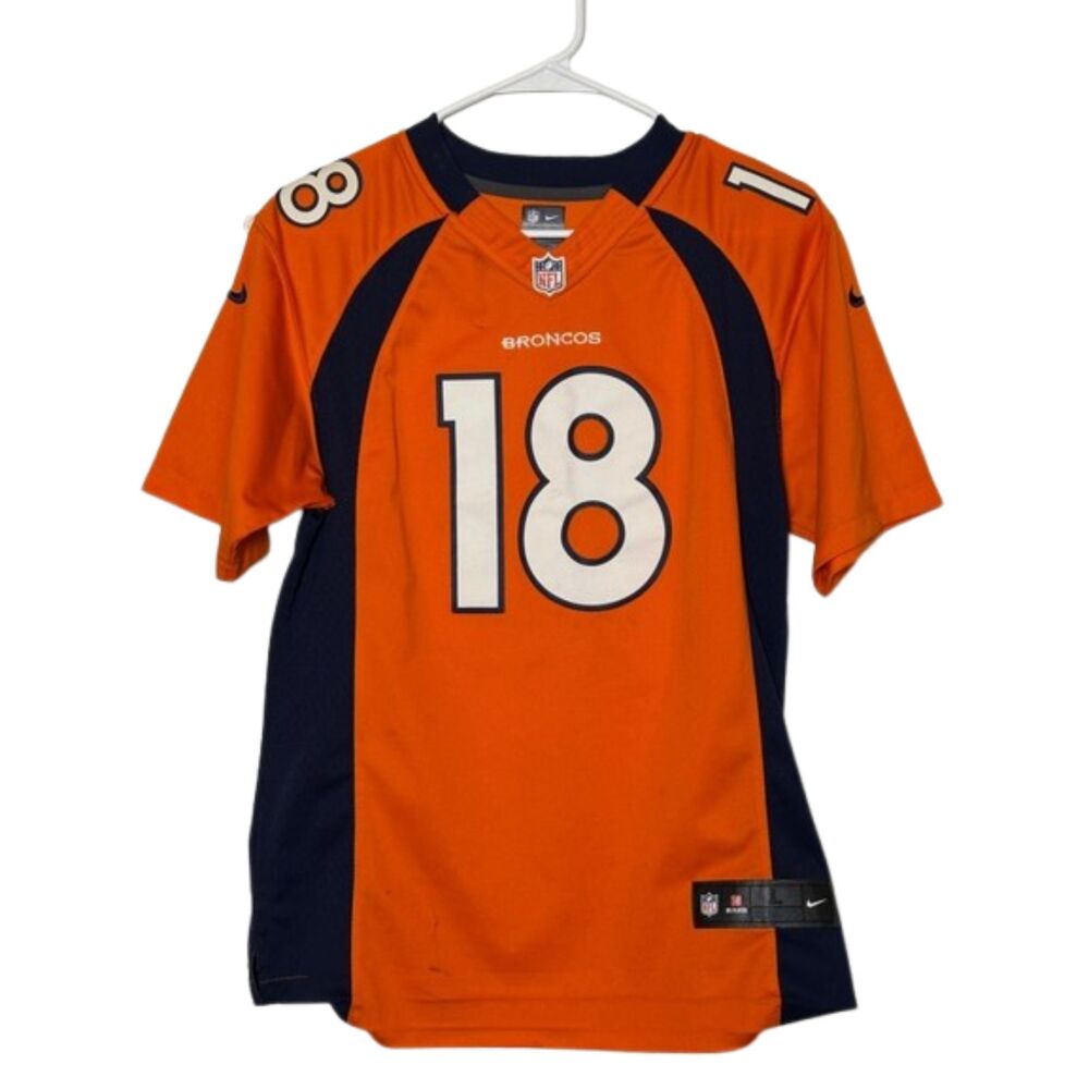 Nike Denver Broncos Peyton Manning #18 NFL Game Jersey Youth Large Fan Orange